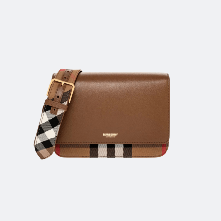 Burberry House Check Mackford Crossbody Bag - Beige