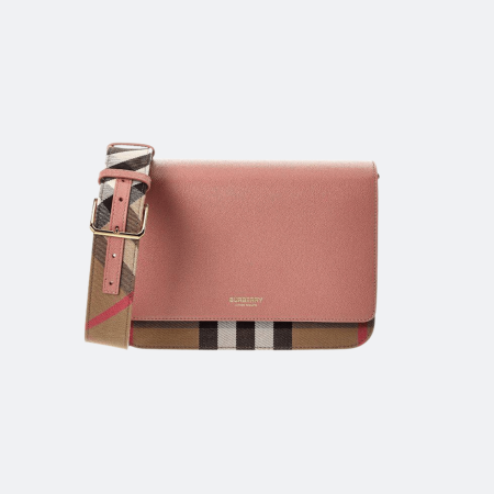 Burberry House Check Mackford Crossbody Bag - Pink