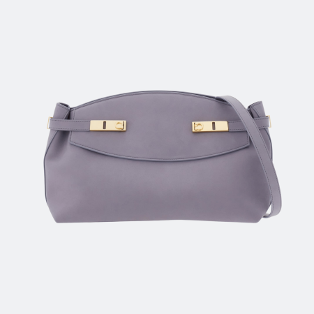 Salvatore Ferragamo “Hug” Large Leather Shoulder Bag - Purple