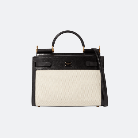 Dolce & Gabbana Sicily 62 Small Tote/Shoulder Bag - Black & Cream