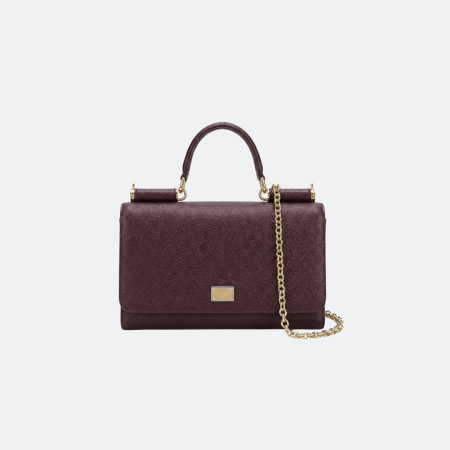 Dolce & Gabbana Mini Wallet on Chain Leather - Burgundy