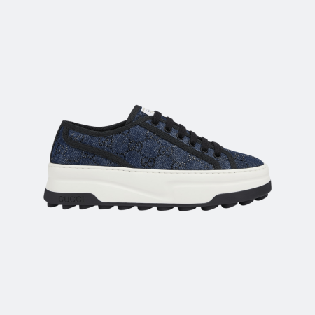 Gucci Tennis 1977 Denim GG Sneaker – Platform Sole