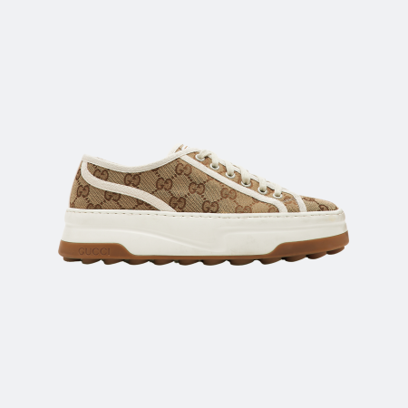 Gucci GG Supreme Canvas Low-Top Sneakers - Beige