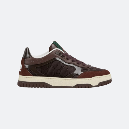 Gucci - Re-Web with GG Canvas Dark Brown Unisex Low Top Sneakers