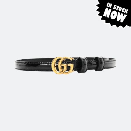 Gucci GG Patent Leather Thin Belt – Black (In Stock )
