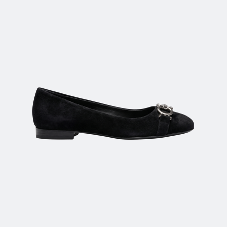 Salvatore Ferragamo Garda 10 Suede Ballet Flats - Black