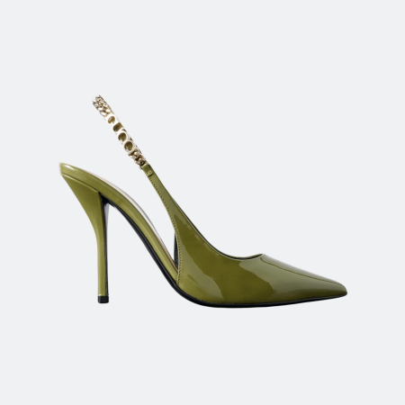 Gucci Signoria Slingback Pumps – Olive Green