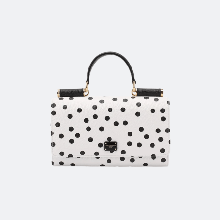 Dolce & Gabbana Sicily Phone Bag - White / Black Polka Dot