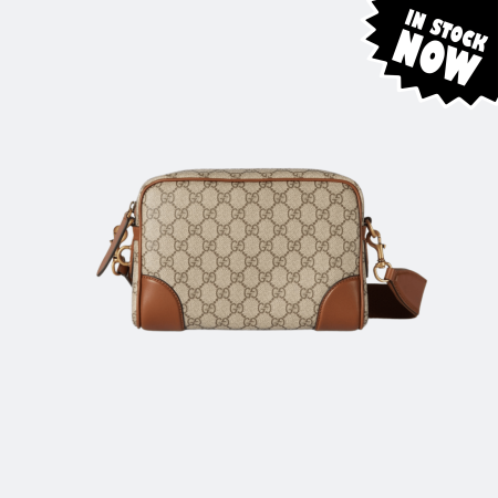 Gucci Emblem Beige-Brown Monogram Small Crossbody/Shoulder Bag for Men (In Stock)