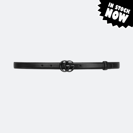 Gucci GG Marmont Thin Belt - Black (110-115 cm in Stock)