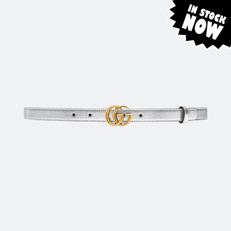 Gucci Marmont Thin Belt - Silver