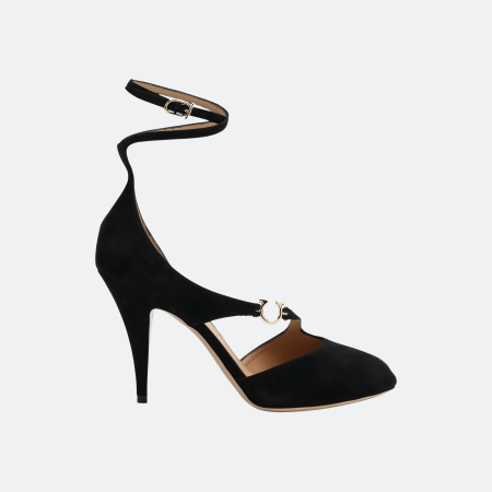 Ferragamo Molly 95mm Suede Pumps - Black