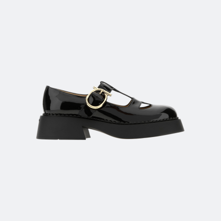 Ferragamo Zoey Platform Patent Leather Loafers - Black