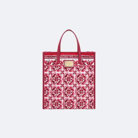 Dolce & Gabbana Majolica Small Tote Bag - White-Red