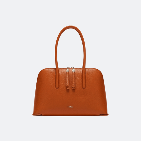 Furla Atmosfera M Dome Shoulder Bag - Orange