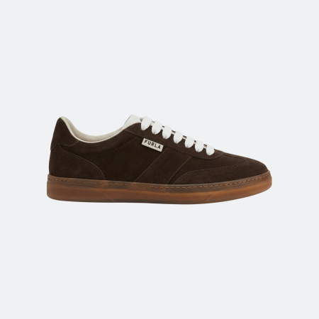 Furla DS Step Suede Sneakers for Women - Dark Brown