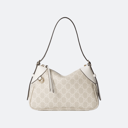 Gucci GG Canvas Small Shoulder Bag - Beige-White