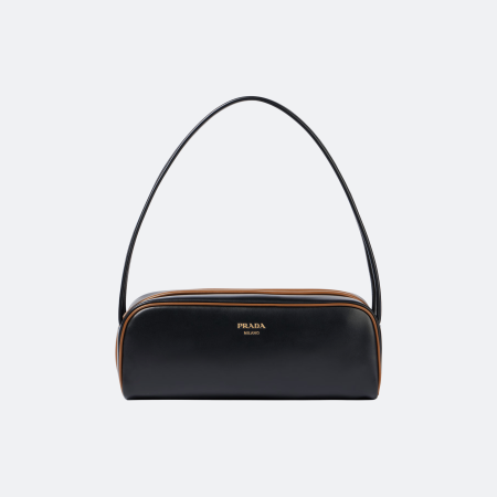 Prada Small Swing Leather Shoulder Bag - Black