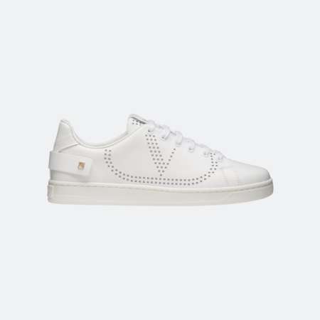 Valentino Garavani Backnet Calfskin Sneaker – White