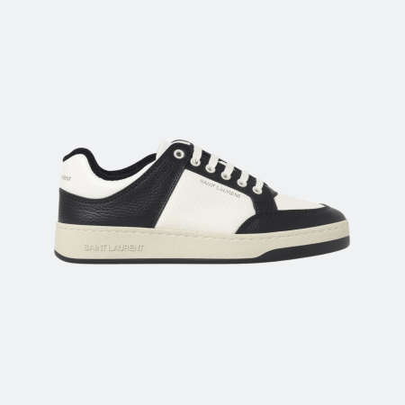 Saint Laurent Court Classic Leather Sneakers - Cream And Black
