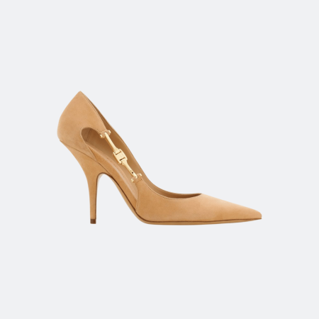 Ferragamo Tulip 95mm Suede Pumps - Caramel