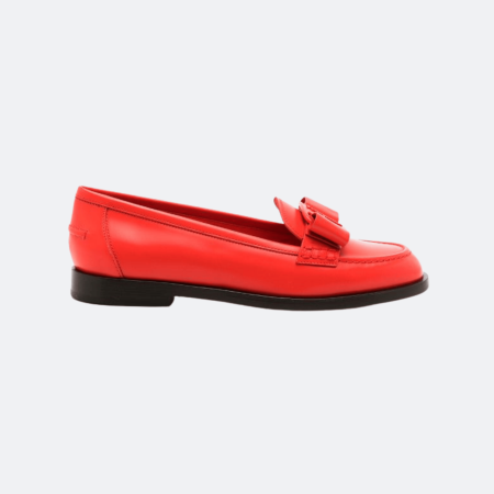 Ferragamo Vara Bow Leather Loafer for Women - Red