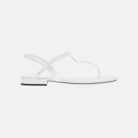 Miu Miu Logo Thong Sandals - White