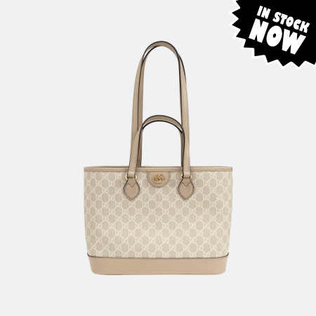 Gucci Ophidia Canvas Beige-Cream Tote Bag (In Stock)