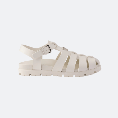 Prada Rubber Fisherman Sandals - White