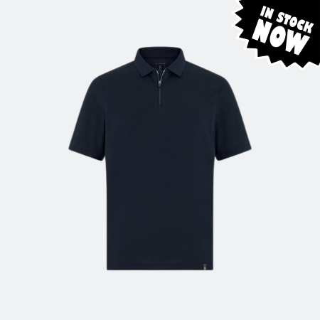 Boggi Milano Zip Polo Shirt - Navy Blue (M-In Stock)