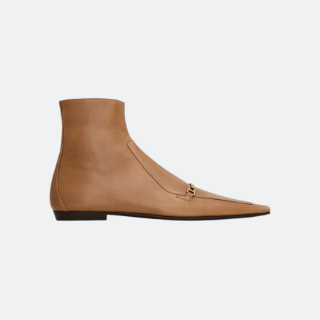 Saint Laurent Milton Smooth Leather Boots - Caramel