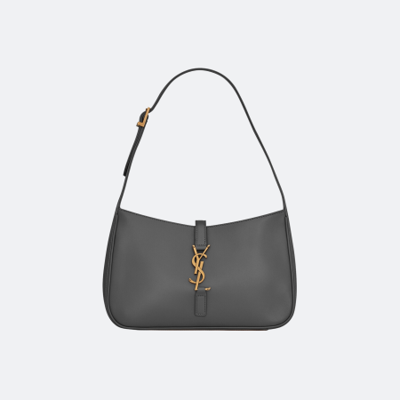 Saint Laurent Le 5 À 7 Leather Shoulder Bag - Grey