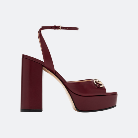 Gucci Horsebit 115 Platform Sandals - Burgundy
