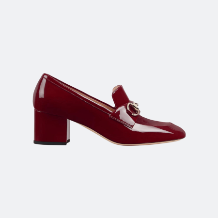 Gucci Women’s Loafer Pump with Horsebit in Glossy Patent Leather - Red