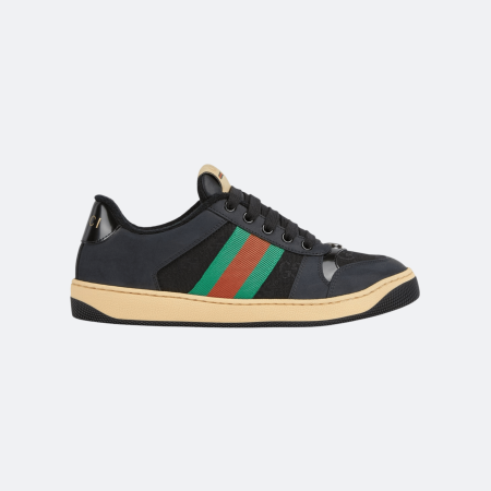 Gucci Women’s Screener Sneaker - Black with Gucci Web