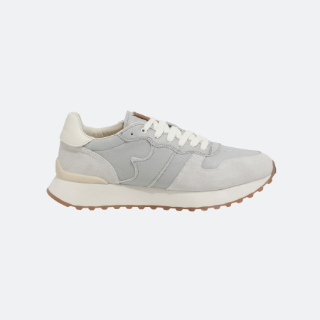 Boggi Milano Tumbled Leather Trainers - Grey
