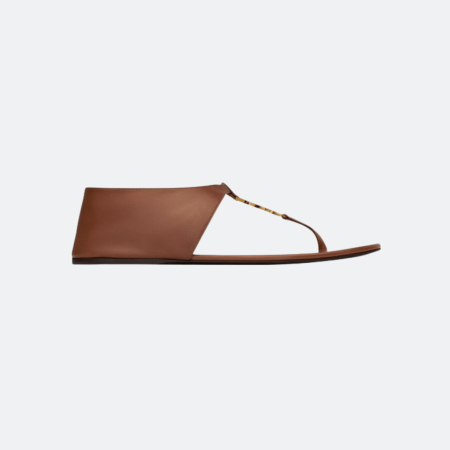 Saint Laurent Cassandra Leather Sandals - Brown