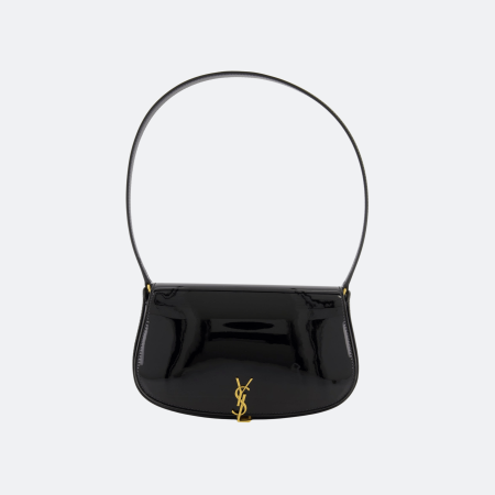 Saint Laurent Mini Voltaire Patent Leather Shoulder Bag - Black