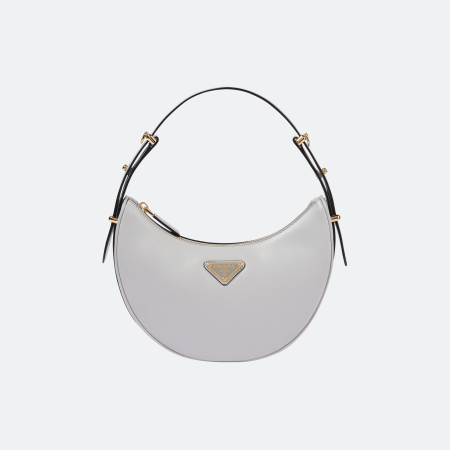 Prada Arqué Small Leather Shoulder Bag - Grey