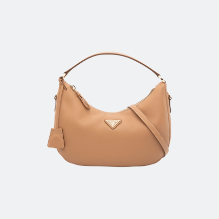 Prada Smooth Leather Hobo Bag - Tan