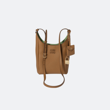 Miu Miu Small Bucket Bag Grained Leather - Caramel