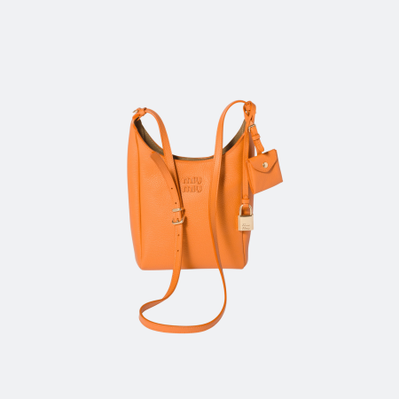 Miu Miu Small Bucket Bag Grained Leather - Orange