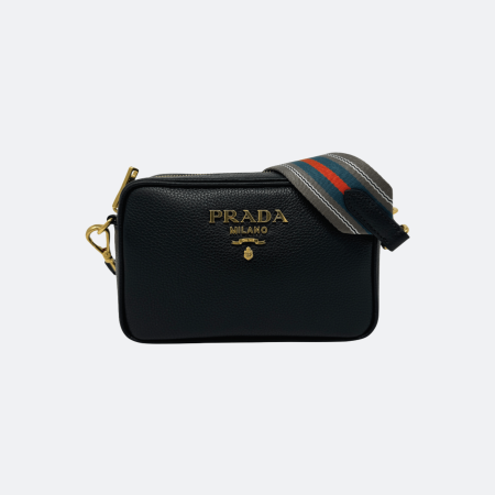 Prada Vitello Camera Bag Grained Calf Leather - Black