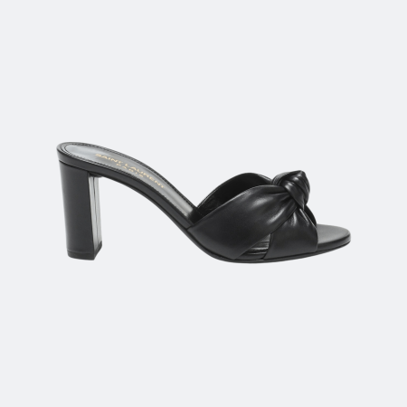 Saint Laurent Bianca Leather Sandals - Black