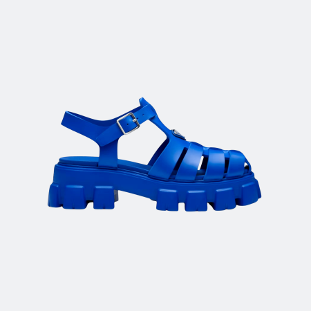 Prada Cage Fisherman Rubber Sandals - Blue
