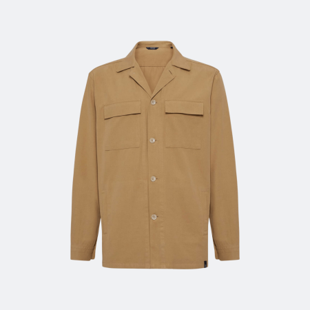 Boggi Milano Cotton Overshirt Jacket - Camel