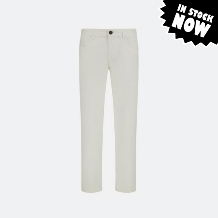 Boggi Milano Stretch Cotton/Tencel Jeans – White (L - In Stock)
