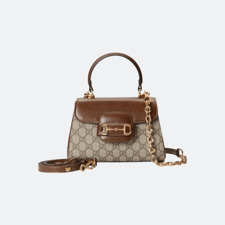 Gucci - Horsebit 1955 Mini Leather-Canvas Tote/Shoulder Bag - Beige&Brown
