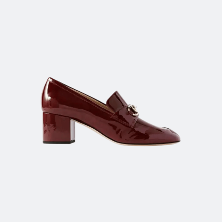 Gucci Horsebit Patent Leather Pumps - Burgundy